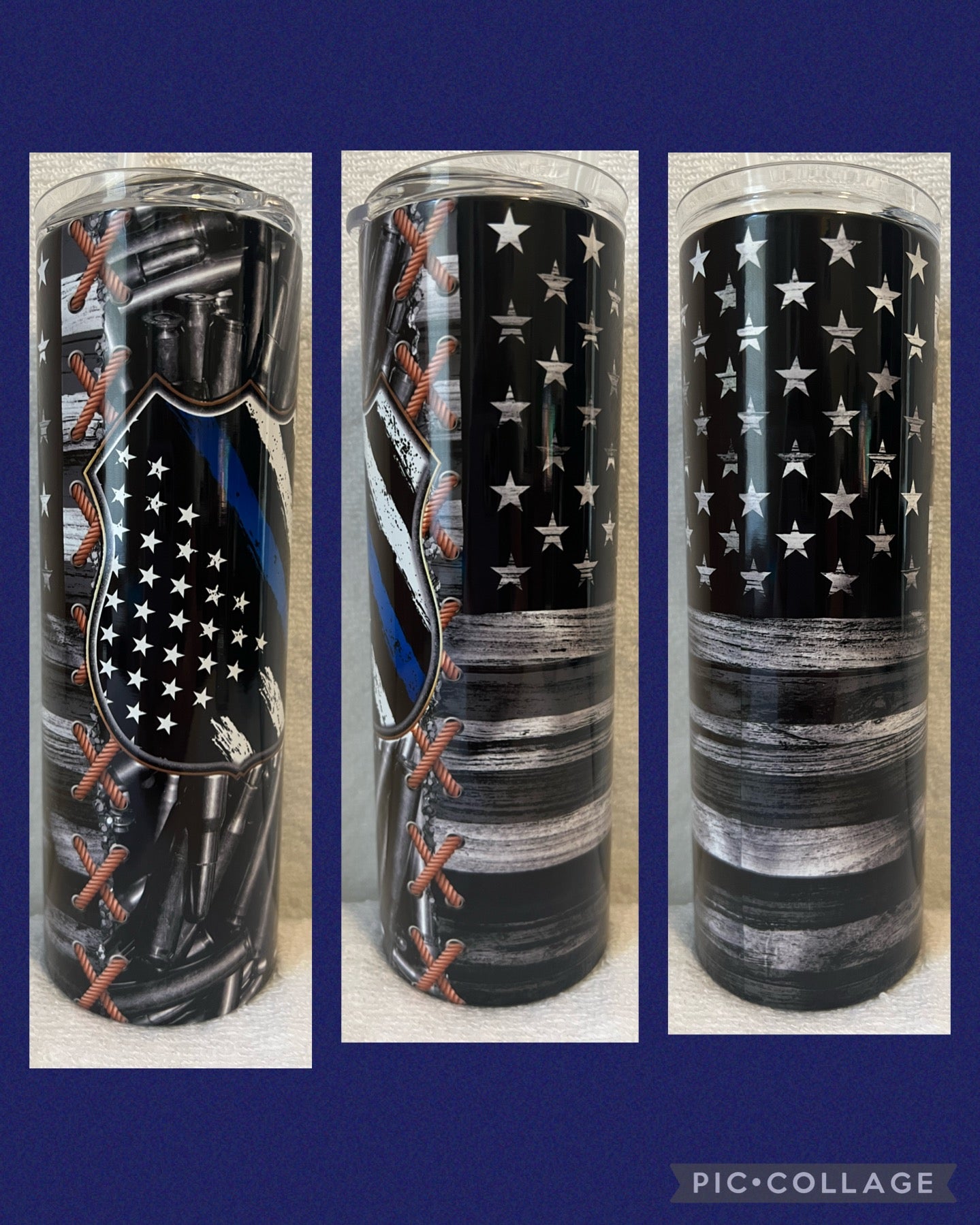 Police with flag Tumbler