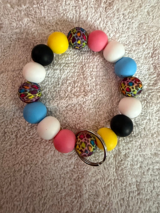 Yellow, pink, blue