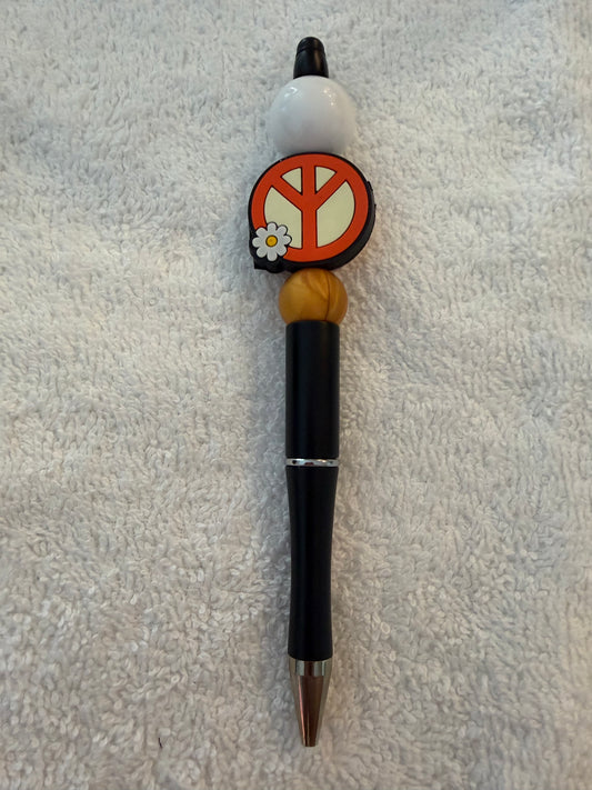 Red peace sign pen