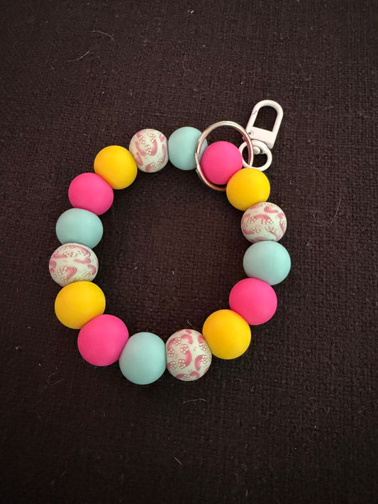 Pink, yellow and teal