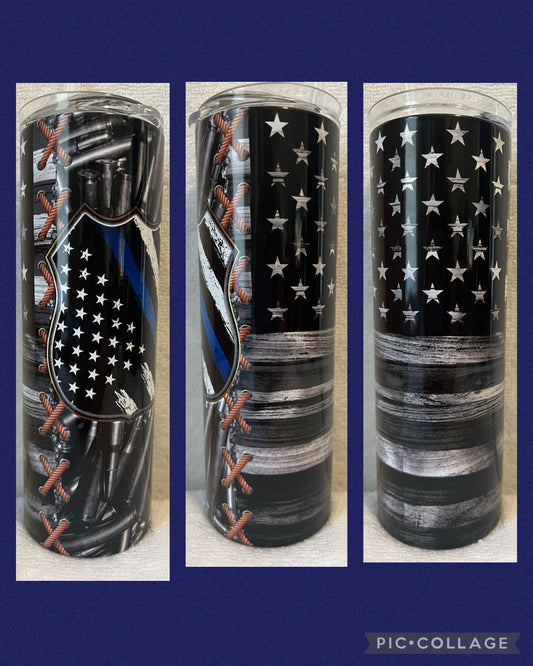 Police with flag Tumbler